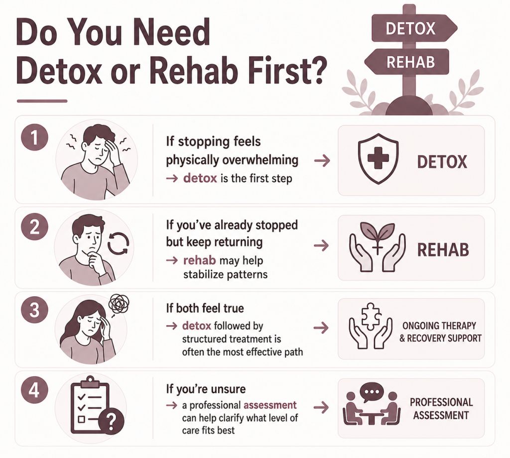 Should You Start With Detox or Rehab